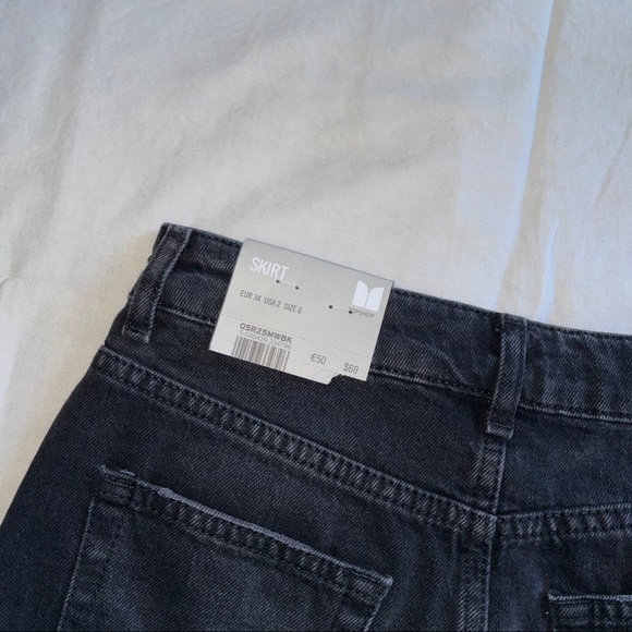 TOPSHOP BLOSSOM EMBROIDERED DENIM SKIRT - Picture 8 of 10